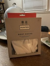 Hunter 276327 Womens 6 Stitch Cable Boot Sock Short Hunter White SIZE LG