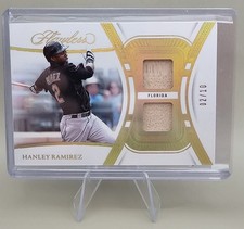 2024 Panini Flawless #DU-HRM Hanley Ramirez Dual Patches Gold #/10