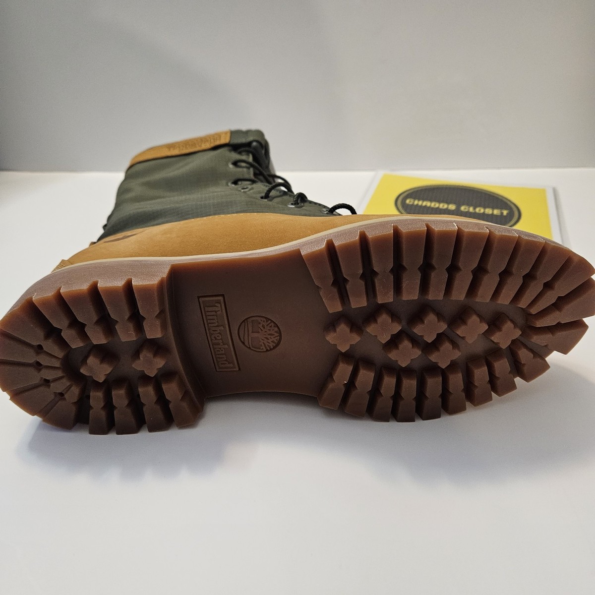 Timberland Mixed-Media Gaiter Boots Mens 8 Brown Olive Green Orange Buckle A1TT9 Texaco” custom Beef N main image 3