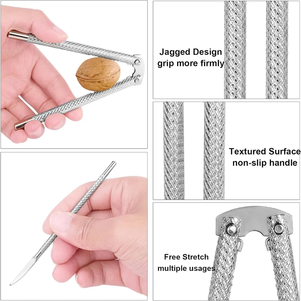 Nut Cracker 2Pcs and 4 Picks,Stainless Steel Nut Cracker Tool Set for Seafood Cr - Image 3 of 4