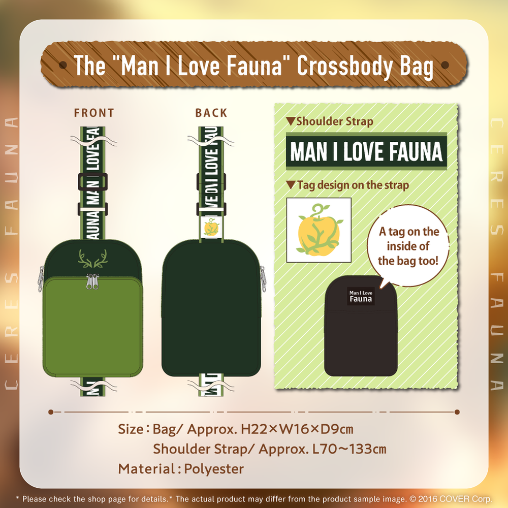 Hololive Ceres Fauna 3rd Anniversary Celebration - Man I Love Fauna Cross Bag