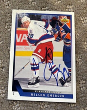 1993-94 Upper Deck #342 Nelson Emerson signed autographed card Winnipeg Jets