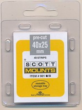 Prinz Scott Stamp Mount 40/25mm - BLACK - Pack of 40 (40x25 40mm)  PRECUT  901