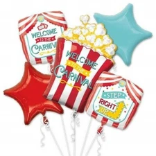 Anagram Carnival Foil Balloon Bouquet 5 Piece