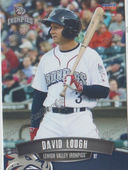 2016 Lehigh Valley IronPigs David Lough RC Rookie Phillies