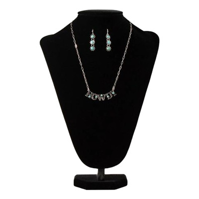 Silver Strike Ladies Western Silver & Turquoise Necklace & Earring Set D4500226