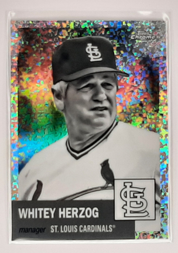 Whitey Herzog 2022 Topps Mini Diamante Cromato Platino Bianco e Nero #338 - Foto 3 di 3
