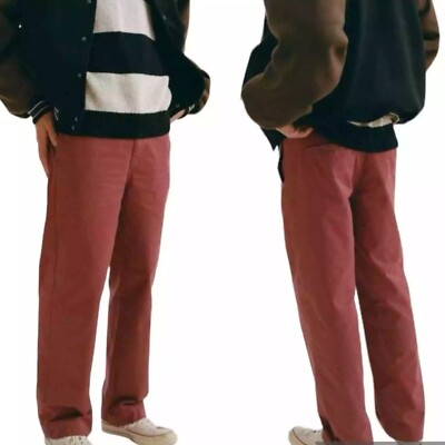 NEW URBAN OUTFITTERS RED PANTS MENS 32 X 32 BAGGY