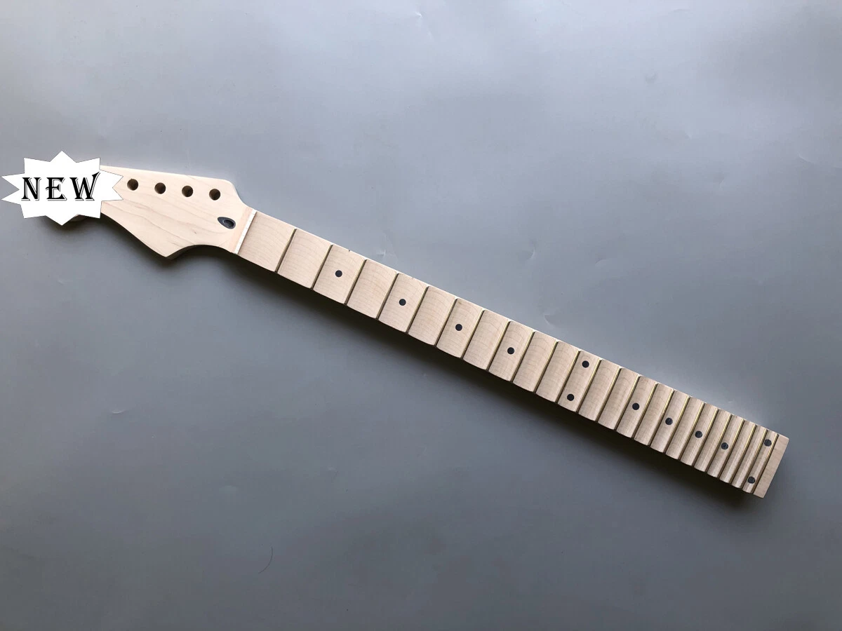 Left Hand Full scalloped Guitar Neck 24fret 25.5inch Maple Fretboard Dot Inlay