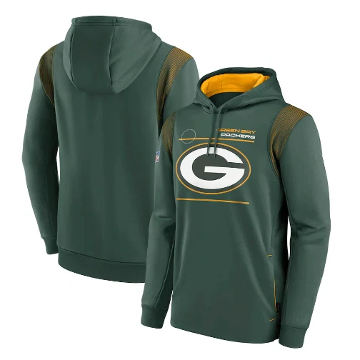 Green Bay Packers Hoodie Sideline Logo Performance Pullover