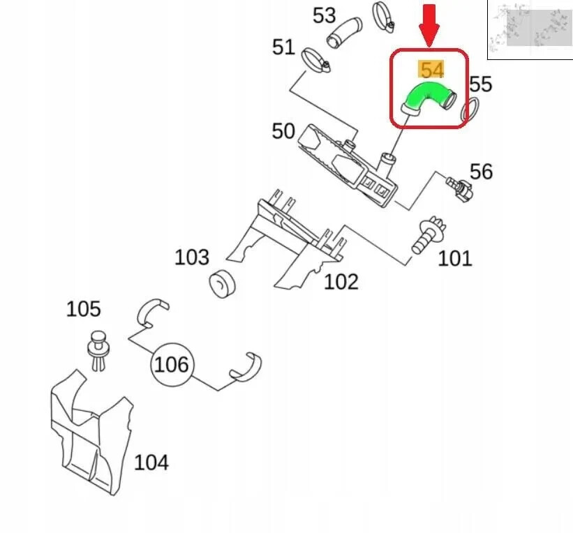 Durite de suralimentation Smart 0.8 CDI 6601410204 tuyau de turbo