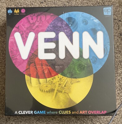 VENN Spiel von USAopoly Ein cleveres Spiel, bei dem sich Hinweise und Kunst überschneiden - NEU VERSIEGELT