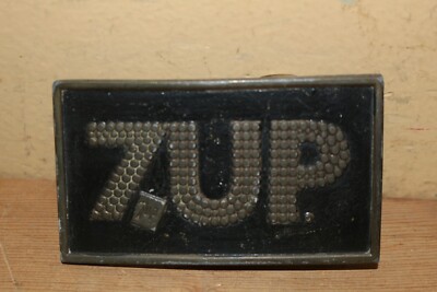 Original Vintage 7Up 7 Up Soda Pop Metal Belt Buckle Sign