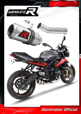 Full 3 Into 1 Exhaust In 304 Stainless Steel With Slip-on Oval 14-Inch Stainless Steel Muffler For Street Triple 675 - View #2