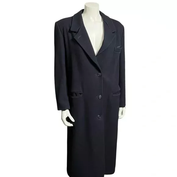 Vintage Ashley Scott Navy Wool Longline Coat eBay