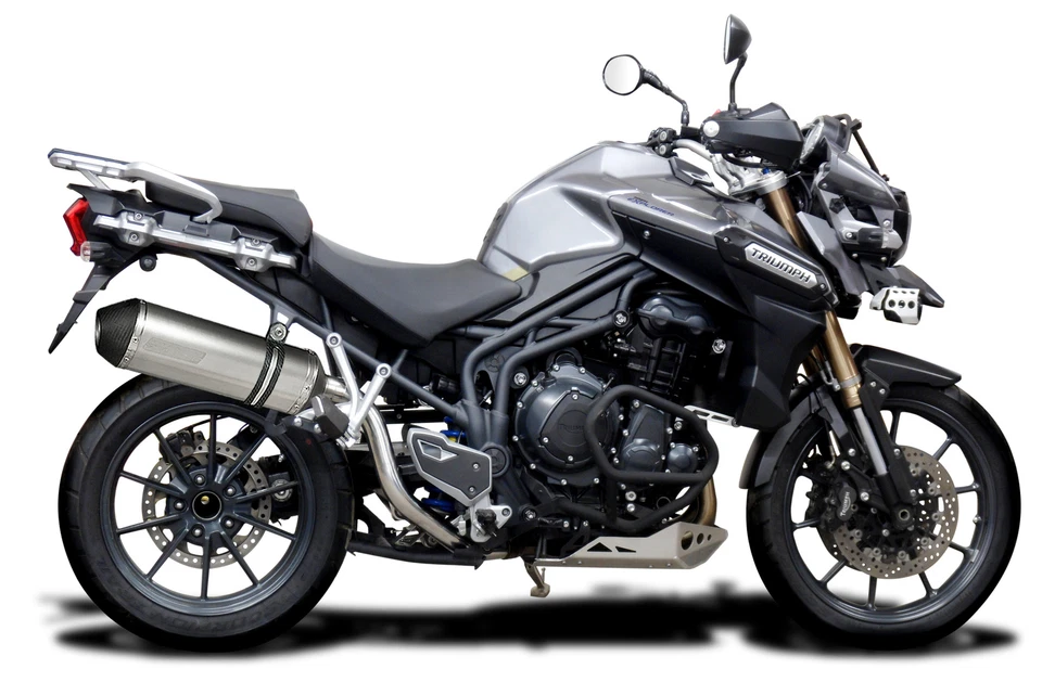 Silenciador escape Triumph Tiger 1200 Explorer Delkevic 13,5" titanio XOval 12-21 Foto 3 de 3