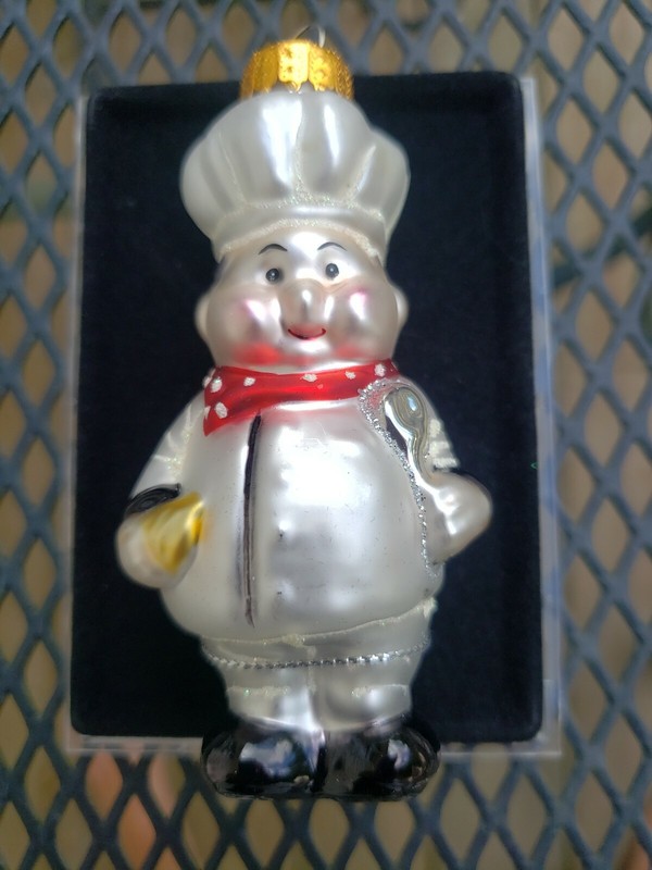 Macys Holiday Lane Glass Chef Ornament