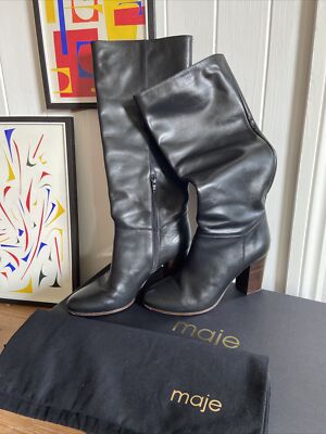 Maje Flity Black kneehigh boots size 39/6
