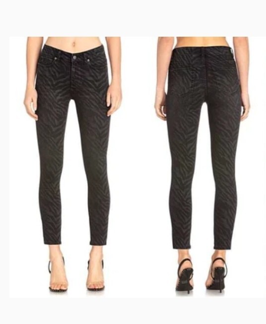 NWT $64 MISS ME ANKLE SKINNY JEAN 30x27 zebra MID-RISE SAFARI black denim