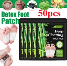Bamboo Detox Foot Patches Pads Body Toxins Feet Deep Cleansing Natural Herbal