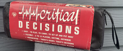 Critical Decisions Gambling Board Game David Kehe 1988 Vintage Nice Condition