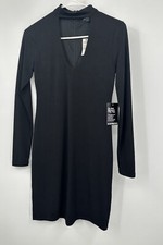 Express Bodycon Choker Neck Little Black Dress Sz 4 NWT