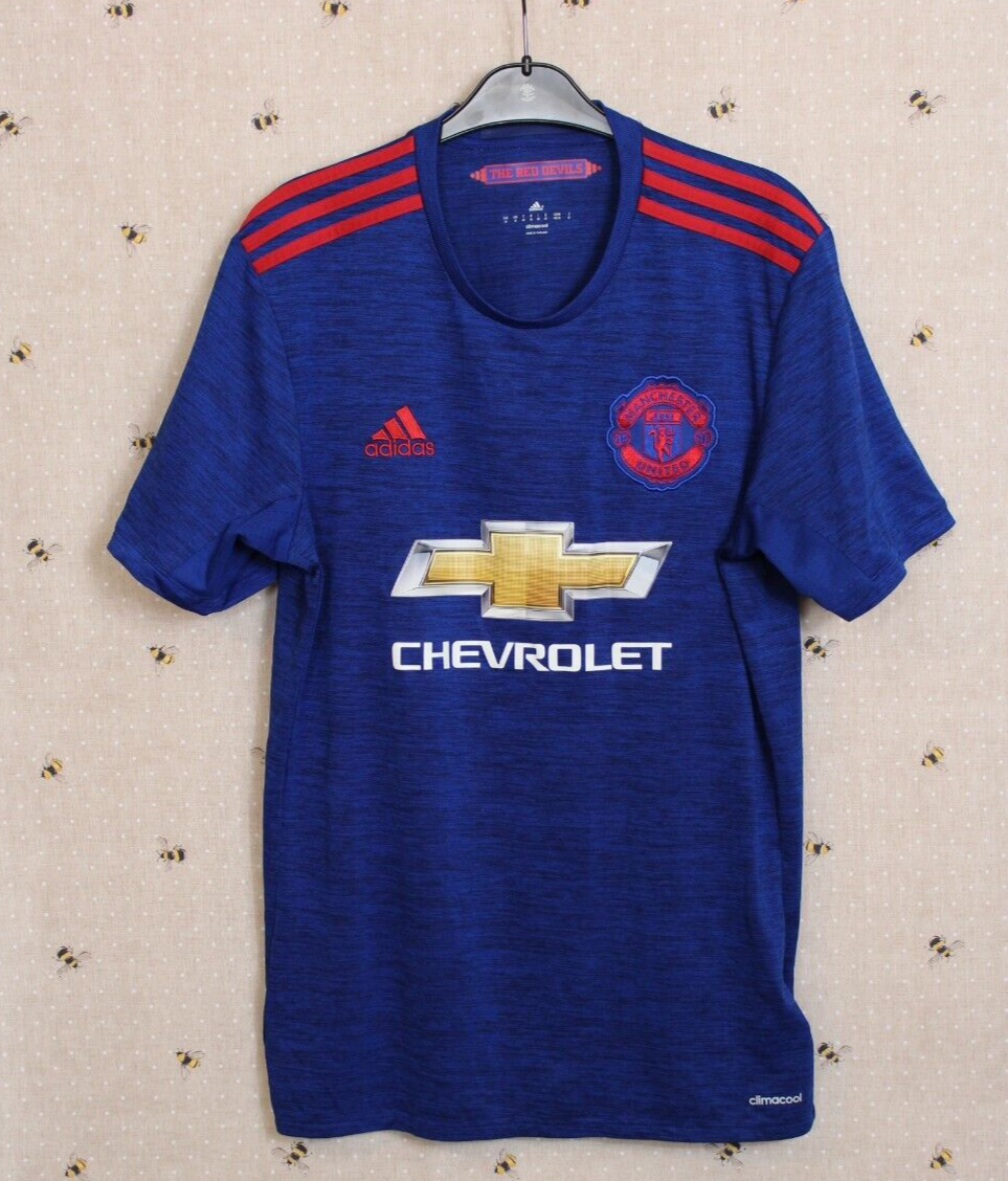 Manchester Utd Adidas football top Chevrolet size M Adidas Blue