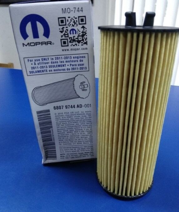 3 Mopar Oil Filter Cartridge & Gasket Chrysler Jeep Dodge Ram 3.6L MO-744