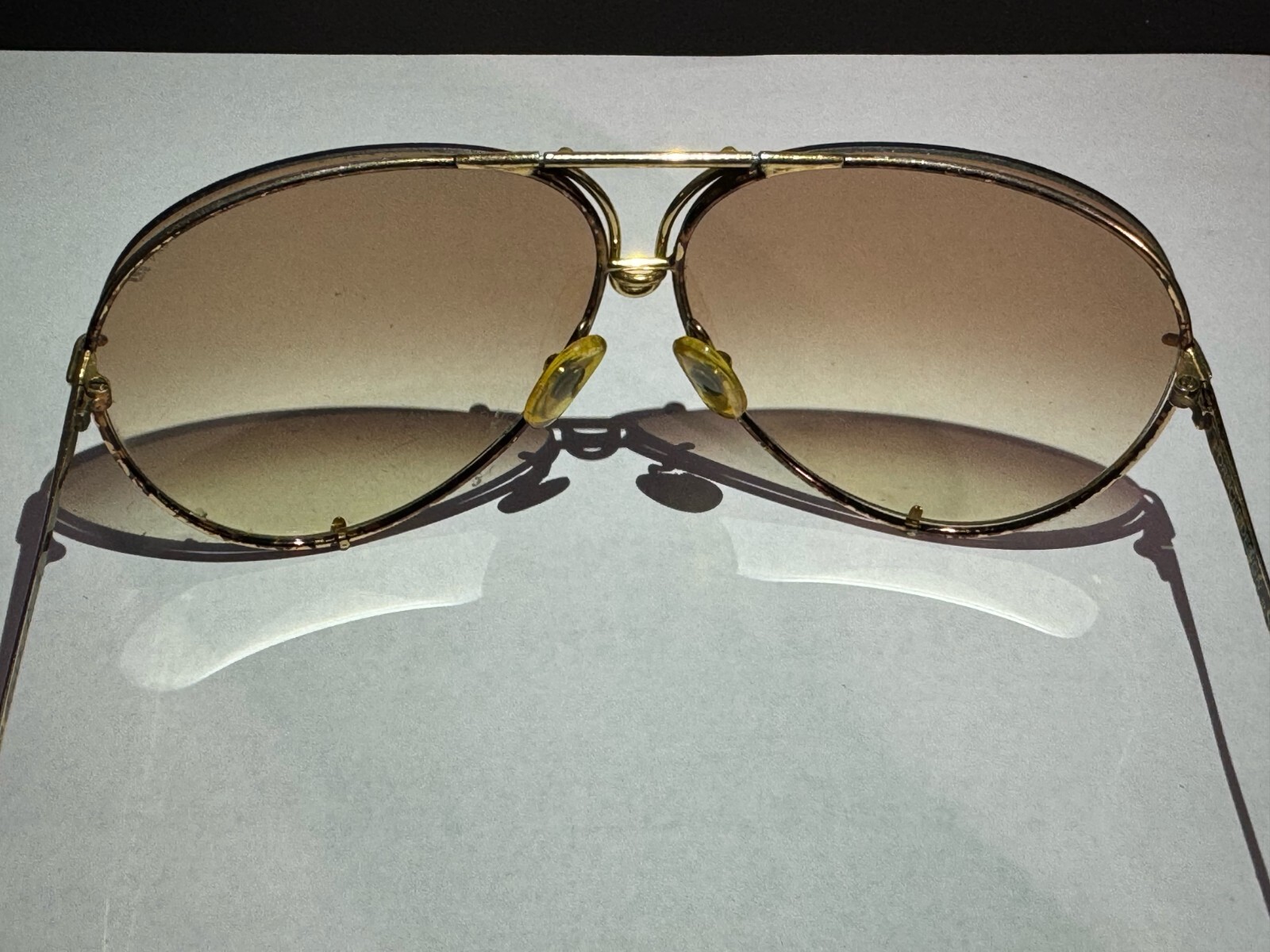 PORSCHE DESIGN BY CARRERA RARE VINTAGE GOLD TORTOISE MOD 5621 SUNGLASSES AVIATOR image 3