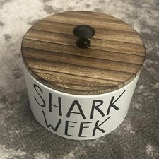 White Wooden "Shark Week" Container NEW 