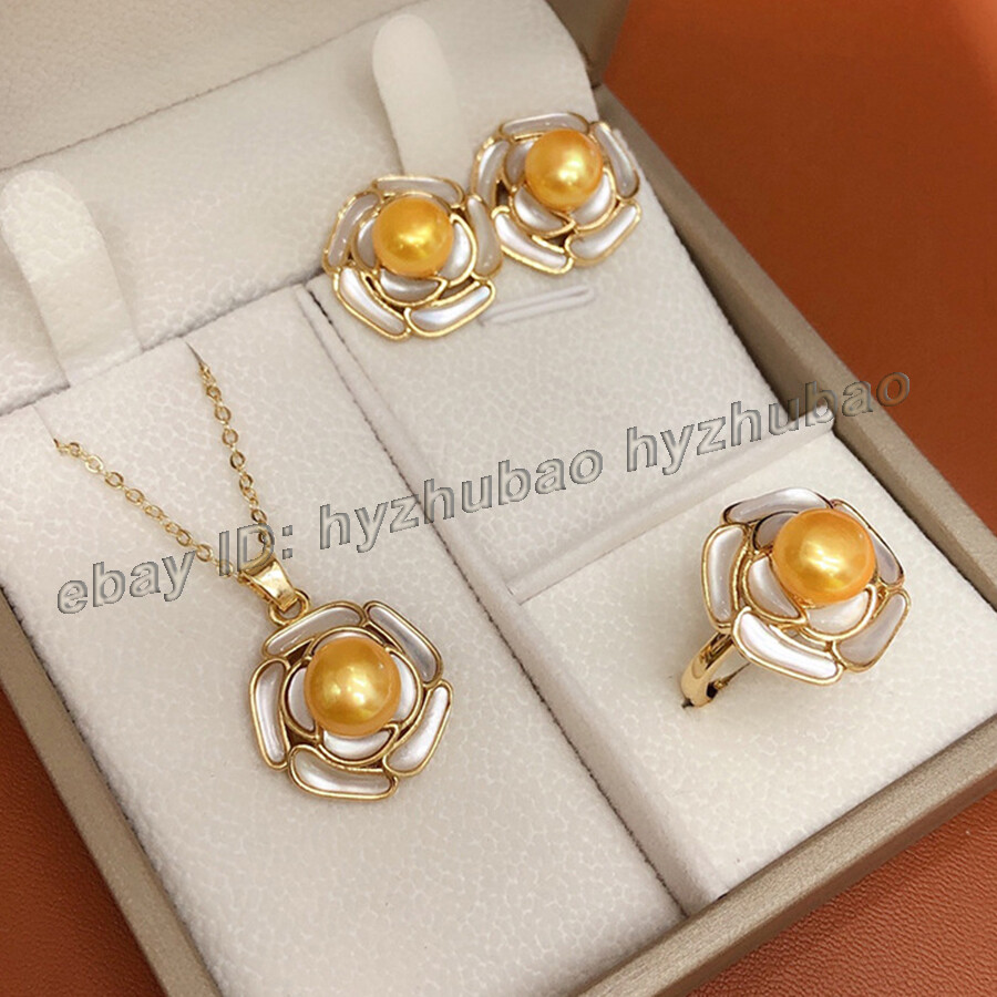 Collana In Perle Naturali Con Fiore – Oro Giallo 18K GP – Ciondolo Con Chiusura A Scatto – Nero - 6