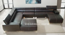6PC MODERN EURO DESIGN LEATHER SECTIONAL SOFA S205A  (Custom Made Options)