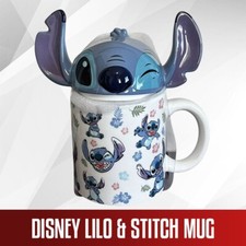 Disney Lilo Stitch Figural Stitch Mug with Lid New w/out Tags