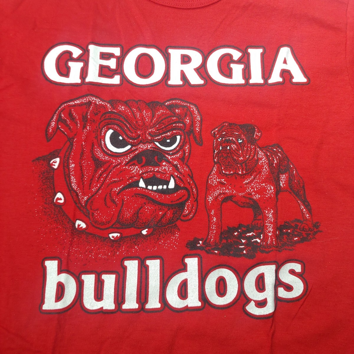 Vintage 1980s Georgia Bulldogs Shirt Medium Bike Single Stitch Red