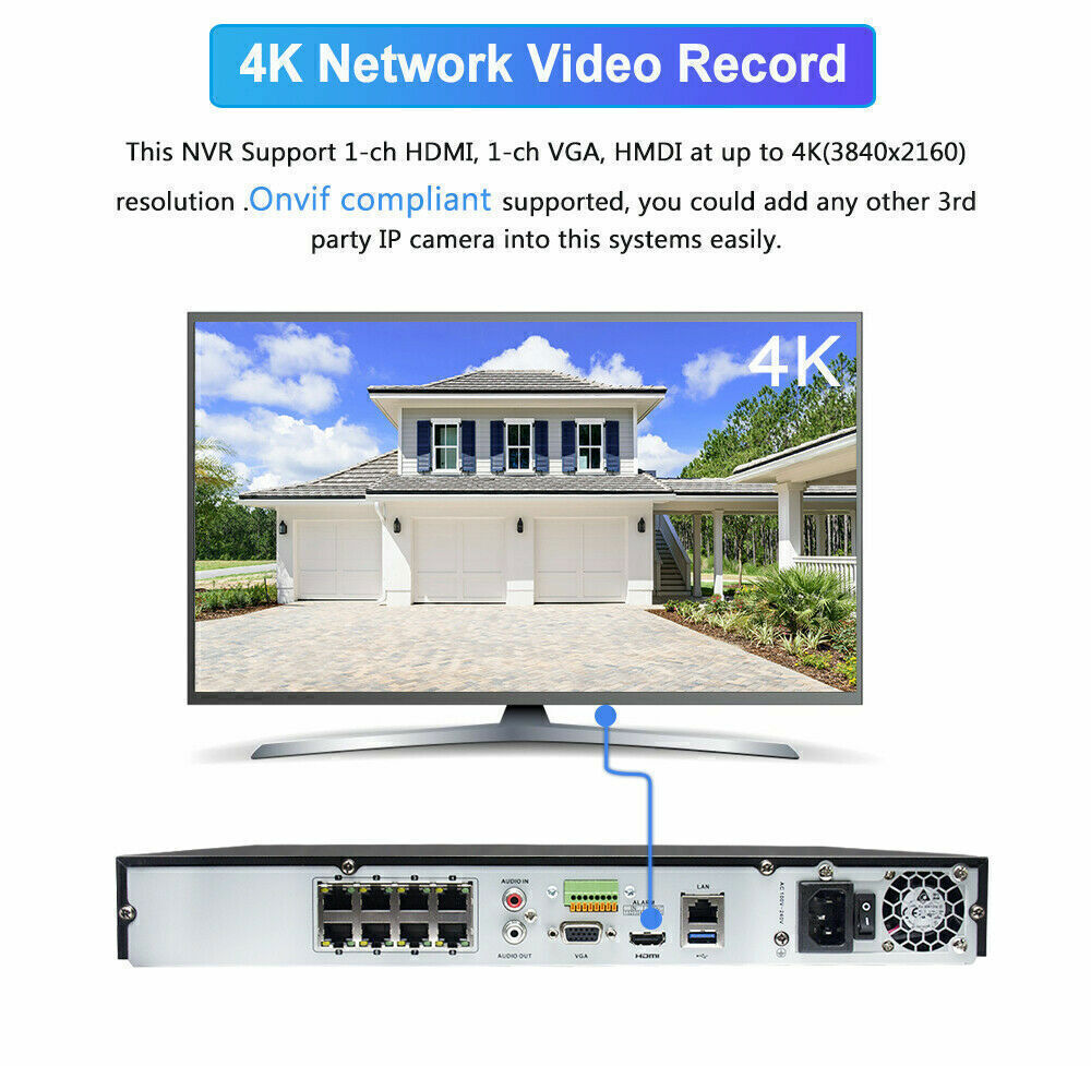 Hikvision DS-7608NI-K2/8P 8CH 8PoE 4K H265+ Security NVR Embedded