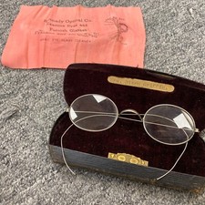 Vintage Eyeglasses Spectacles in Case Steam Punk Turn Of The Century Eyewear