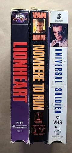 Van Damme 3 Movie Lot (VHS) - Lionheart, Nowhere To Run, Universal Soldier - Picture 2 of 10