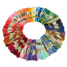 100 Multi Colors Cross Stitch Floss Cotton Thread Embroidery Sewing Skeins Lot -