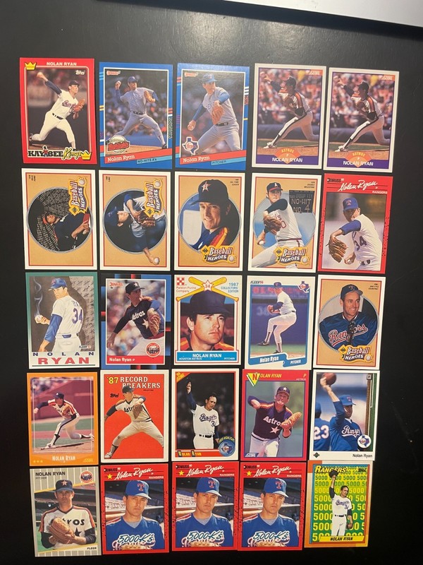 Nolan Ryan Lot of 25 Cards 1987-1992