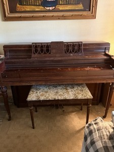 Upright Piano 88 Keys 3 Pedals Includes Bench Brown Wood Finish Large