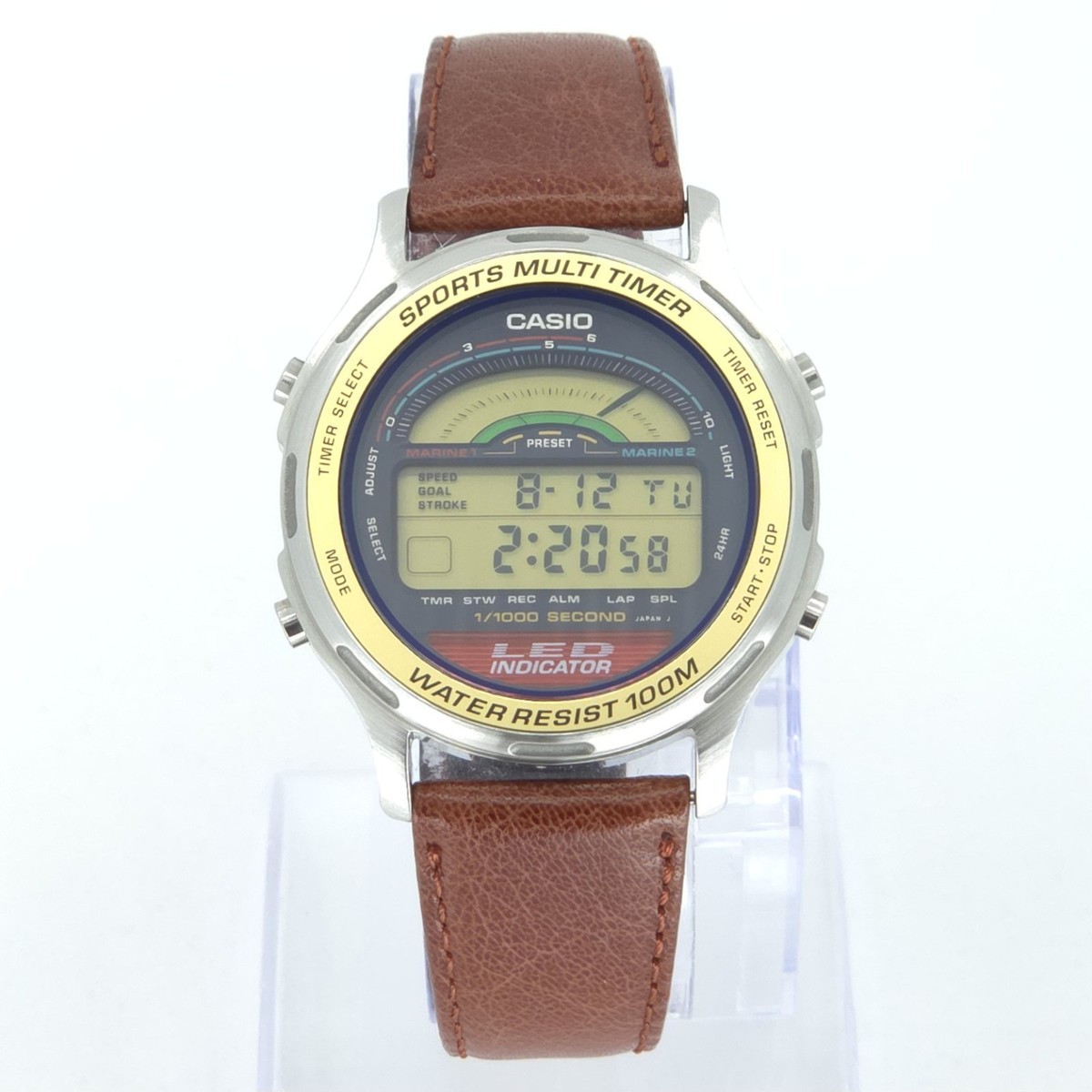 NOS CASIO LED-100 SPORTS LED INDICATOR VINTAGE DIGITAL WATCH JAPAN