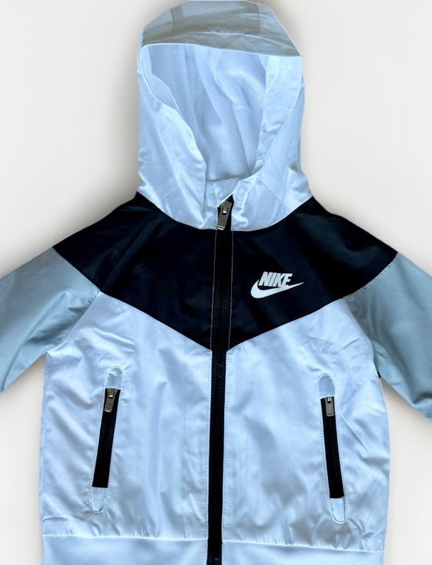 Nike Toddler Windrunner Hooded Repel Jacket White Black & Gray Size 2T Unisex