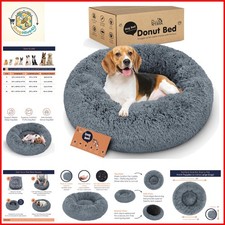 Donut Dog Bed - Comfort for Anxiety Relief - Fluffy Calming Design with Ul...