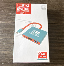 Nintendo Switch USB-C Hub Adapter 3-in-1 HDMI USB 4K 60Hz 0.65ft Cable