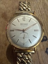 Swiss Precimax Men's 17 Jewel Manual Wind Watch 10 Micron Gold Filled Runs