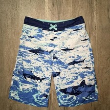 Cat Jack Shark Print Swim Trunks Boys Size XL 16 Blue NWT Board Shorts Summer