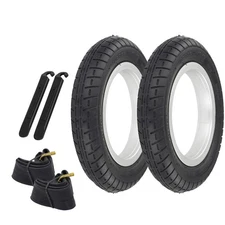OG  TIRES 10" x 2.0" Black P-1237 W/TUBES & TIRE LEVERS 90 Degree Schrader Valv