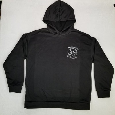 Fire Station 69 Pacific Palisades Men's Black Hooded Pullover Sweatshirt Size XL