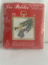Vtg Les Petites  Angel At Tree Crewel  by Cathy, inc. Kit New Full Color Print