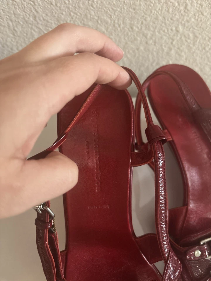 Y2K Vintage Sigerson Morrison Women's Red Heels Size 7.5 - Image 2 of 4